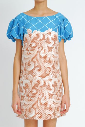 SS11 EMPERORS NEW CLOTHES CHOUX SLEEVE DRESS - BROWN